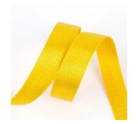 10Meters 20-50mm Nylon Webbing Tapes Ribbons for Belt Dog Collar Backpack Strap by The Meter Bias Binding DIY Sewing Accessories(RD001-Yellow,25mm)