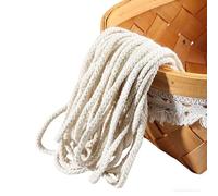 10Meters Braided Cotton Rope 5MM Wide Braided Macrame Cord Beige Twisted Cotton Cord for Sewing DIY Crafting