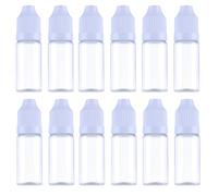 10ml/0.34oz Transparent Plastic Refillable Empty Dropping Refueling Bottles Eye Liquid Squeezable Dropper Vials Sample Packing Storage Holder Container with White Screw Cap And Removable Plug (25)