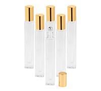 10ml(1/3oz) Thick Glass Roller Bottles,6 Packs Essential Oil Roller Bottles Perfume Sample Bottles Glass Roll On Bottles With Stainless Steel Balls (square shape)