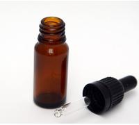 10ml Amber Glass Bottle with Clear Glass Dropper Pipette (5 X 10ml)