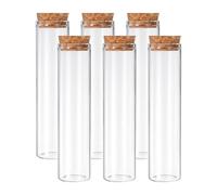 10ml Borosilicate Glass Test Tubes, 6-Pack with Cork Stoppers for Storage, DIY Crafts & Scientific Experiments(60ml)