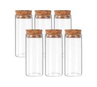10ml Borosilicate Glass Test Tubes, 6-Pack with Cork Stoppers for Storage, DIY Crafts & Scientific Experiments(30ml)
