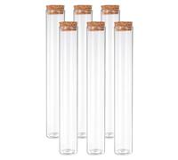 10ml Borosilicate Glass Test Tubes, 6-Pack with Cork Stoppers for Storage, DIY Crafts & Scientific Experiments(110ml)