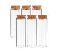 10ml Borosilicate Glass Test Tubes, 6-Pack with Cork Stoppers for Storage, DIY Crafts & Scientific Experiments(40ml)
