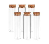 10ml Borosilicate Glass Test Tubes, 6-Pack with Cork Stoppers for Storage, DIY Crafts & Scientific Experiments(50ML)