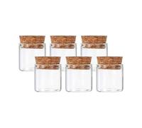 10ml Borosilicate Glass Test Tubes, 6-Pack with Cork Stoppers for Storage, DIY Crafts & Scientific Experiments(10ML)