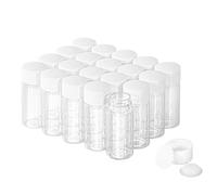 10ml Clear Glass Vial 20pcs with White Screw Cap and Inner Plug 20pcs, Leak-Proof Glass Bottle Sealed Sample Vials