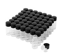 10ml Clear Glass Vials with Screw Caps and Plastic Stoppers, Small Liquid Sample Vial, Leak-Proof Vial, 50PCS