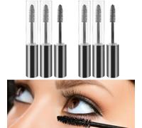 10ml Empty Mascara Tube and Wand - 6 Pcs Set, Durable Plastic Mascara Bottle with Inner Plug and Brushes for DIY Eyelash Growth - Leak-Proof, Travel-Friendly Cosmetic Containers (Black)