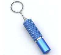 10ml Empty Perfume Bottle, Compact Rhinestone Spray Liquid Bottle, Mini Diamond-Encrusted Crystal Press Spray Bottle with Keychain for Women(blue)