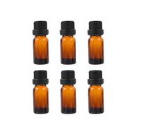 10ml Essential Oil Bottles Glass Bottles Containers with Orifice Reducers and Black Caps Amber Glass Essential Oil Sample Bottles(6Pcs)