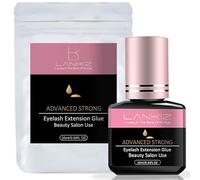 10ML Eyelash Glue for Lash Extensions, 1-2s Lankiz Individual Eye Lash Glue for Eyelash Extensions, Semi Permanent Eyelash Glue with 6 Weeks Retention （ 10ml Advanced Strong ）