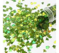 10ml Maple Leaf Sequined Nail Polish Glitter Holographic Color Nail Glitter Gradient Fall Production Nail Polish Art Decoration-Green 10ml