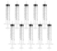 10ml Plastic Syringe Set for Feeding Pets, Lab Dispensing and Animal Watering - Liquid Measuring Tools (No Needle, 10 PCS)
