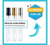 (10ml spray bottles x6) IPA Isopropyl Alcohol Pure Rubbing Alcohol Antiseptic Disinfectant 99.9% PURITY