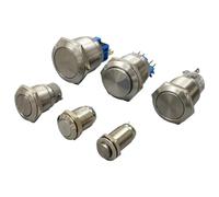 10mm 12mm 16mm 19mm 22mm Panel Hole Metal Button Switch Power Push Button Flat/High Head Momentary/Locking Soldering NO/NC*3PCS(12mm,High head,Locking)