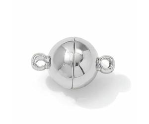 10mm 18K Gold Plated Brass Magnetic Clasps for Bracelets,Jewelry Clasps Connectors,Necklace Clasp,DIY Jewelry Making Supplies-Rhodium Plated-4 Pieces