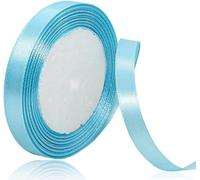 10mm, 22M Solid Colors Fabric Red Ribbon for Crafting, Gift Wrapping, Balloons, DIY Sewing Project, Hair Bows, Xmas, Valentine, Presents Bouquets Floral Wedding & Cake Decoration (Sky Blue)