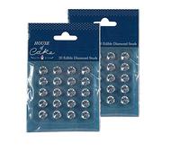 10mm (2pack 20 ) Jelly Diamond House of Cake Mini Edible Jelly Diamond Studs - Clear 2 Packs (20 pcs/Pack ) -Each Stud is 10mm Across