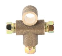 10mm 3 Way T-Shape Brake Tee, 3/16" T Piece Line Connector With 3 Male Nuts Short Unions M10