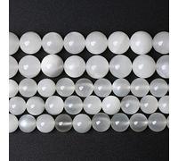 10MM 36PCS Natural White Moonstone Gemstone 3A Grade Crystal Spacer Loose Beads for Jewelry Making DIY Bracelet 15 Inches 1 Strand