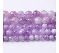 10mm 37pcs Natural Lavender Amethyst Beads Round Loose Gemstone Crystal Energy Healing Power Stone Beads for Jewelry Making DIY Bracelet 15 Inch