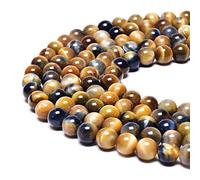 10mm 38pcs 3A Dream Tiger Eye Loose Natural Stone Smooth Beads Supplier Gemstone for Jewelry Necklace Bracelet Making 15.5inch