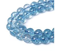10mm 38pcs Blue Topaz Crystal Quartz Natural Stone Round Loose Beads for Jewelry Making DIY Bracelet Necklace Earrings