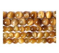 10mm 38pcs Natural Gemstone Gold Tiger Eye Beads Round Spacer Loose Beads for Jewelry Making DIY Bracelet Necklace 15" Inch