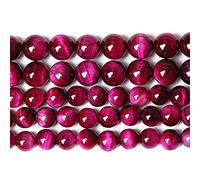 10mm 38pcs Natural Rose Red Tiger Eye Agate Stone Round Loose Beads for Jewelry Making Semi-Precious Beads DIY Bracelet Necklace (Rose Red Tiger Eye Stone, 10mm)