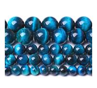 10MM 72pcs Natural Royal Blue Tiger Eye Stone Energy Healing Round Loosefor Jewelry Making Bracelet 2 Strands 32"