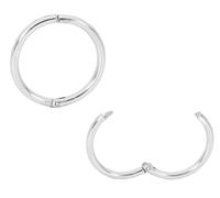 (10mm) 925 Solid Sterling Silver Australian Made Hinged Sleeper Earrings Nose Lip Septum Tragus Hoop Segment Ring Nickel Free Hypoallergenic