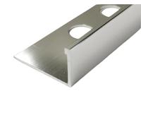 10mm Aluminium Metal Tile Trim L Shape 250cm Long 4 Colours (10, Bright Silver)