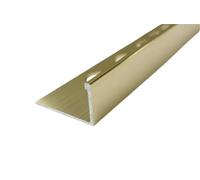 10mm Aluminium Metal Tile Trim L Shape 250cm Long 4 Colours (10, Brushed Gold)