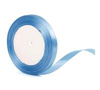 10mm Azure Blue Ribbon for Gift Wrapping - 22m Satin Ribbon for Present Wrapping, Cake Decoration, Florist Crafting, Wedding & Car Decoration