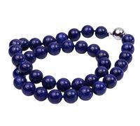 10mm Azure Blue Round Lapis Lazuli Beads Necklace for Women