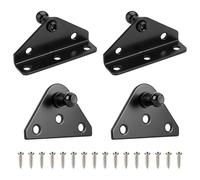 10mm Ball Stud Mounting Bracket for Gas Shock Spring Strut Prop Lift Support, 2pcs L-Type, 2pcs Flat-Type and 16pcs Screws Black