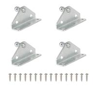 10mm Ball Stud Mounting Bracket for Gas Shock Spring Strut Prop Lift Support, 2pcs L-Type, 2pcs Flat-Type and 16pcs Screws Silver