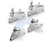 10MM Ball Stud Mounting Brackets for Gas Struts Lift Supports Shocks Spring Prop Silver 4PCS, with 16 pcs Screws