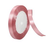 10mm Bean Pink Ribbon for Gift Wrapping,22m Fabric Thick Satin Ribbon Pink Bow for Gift Wrapping,Ribbons for Balloons,Crafting,Hair,Bouquets,Wedding Car,Presents,Cake,Christmas Party Decorations