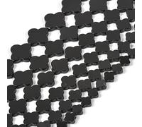 10mm Black Agate Four Leaf Clover Gemstome Loose Beads DIY Jewelry Making Beads 15 Inch