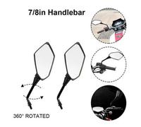 10mm Black Motorcycle Rearview Side Mirrors Pair