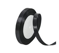 10mm Black Satin Ribbon - 22M Double Sided Satin Polyester for Gift Wrapping, Crafting, Balloons, DIY Projects, Hair Bows, Christmas, Valentine's Day, Bouquets, Wedding & Cake Decoration