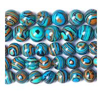 10MM Blue Malachite Beads Natural Stone Energy Healing Round Loosefor Jewelry Making Bracelet 72pcs 2 Strands 32"