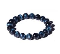 10MM Blue Tigers Eye Bracelet for Men Women, Fits for 7-7.5" Wrist | Protection from Evil Gem | Relief Anxiety & Stress & Fear | Natural Birthstone for June | Spritual choice for Friends Familys