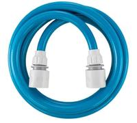 10mm Blue Water Hose with White Hose Connector Set - Premium Food Grade Water Hose for Caravan, Motorhome and Boat. Standard Click-Lock Type Connectors (15meter)