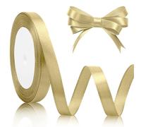 10mm Champagne Gold Ribbon, Ribbons for for Gifts Thin for Crafting Ribbons for Cakes 23m Gold Polyester Double Sided Satin Ribbon for Engagement Party Hen Party Birthday