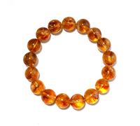 10MM Citrine Bracelet for Women Men, Natural Yellow Sacral & Solar Plexus Chakra Crystal and Gemstones | Stretch Jewelry Gift for Bringing Wealth Success Motivation | Fits for 7.5-8" Large Wrist