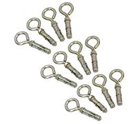 10mm Closed Hook Eye Bolts Rawl Shield Wall Anchor Expansion Brick Stone 12pc